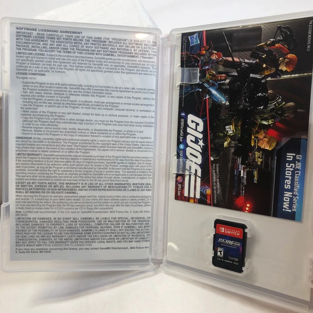 GI Joe Operation‎ Blackout Nintendo Switch Game Complete Case Tested Working